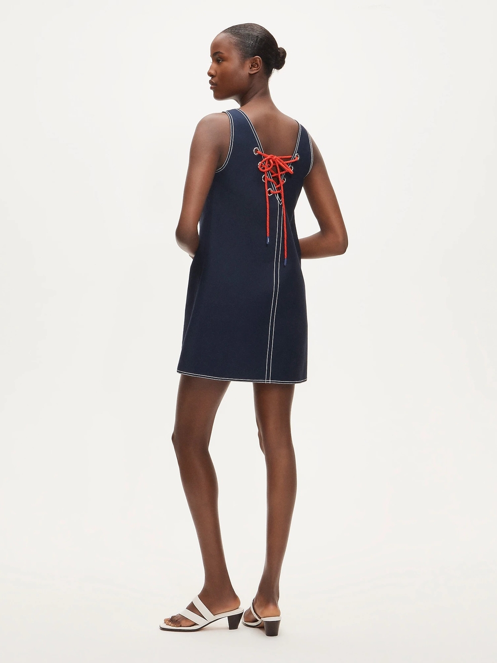 NWT Billie Dress Sleeveless Navy A-Line Dress Double Cotton